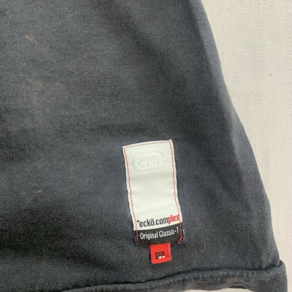 Vintage Ecko Unltd Shirt Mens XL Black Y2K Streetwear Hip Hop Good Distress - Picture 4 of 12